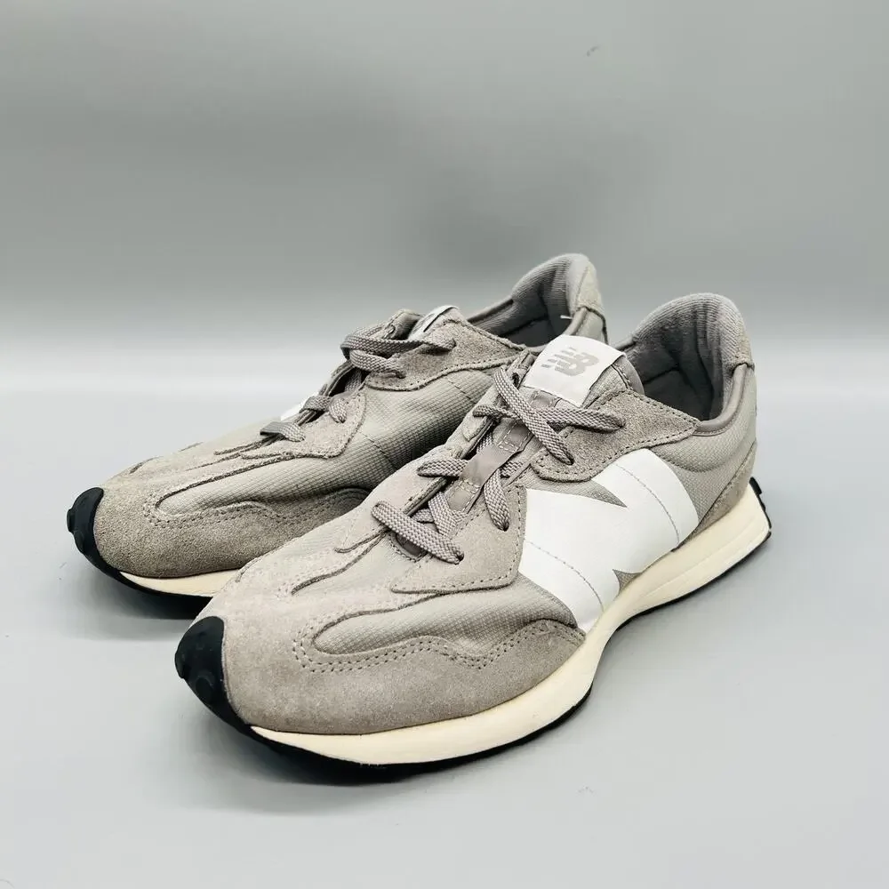 New Balance Shoes Boys 6 Gray Suede 327 Road Running Athletic Sneakers Comfort